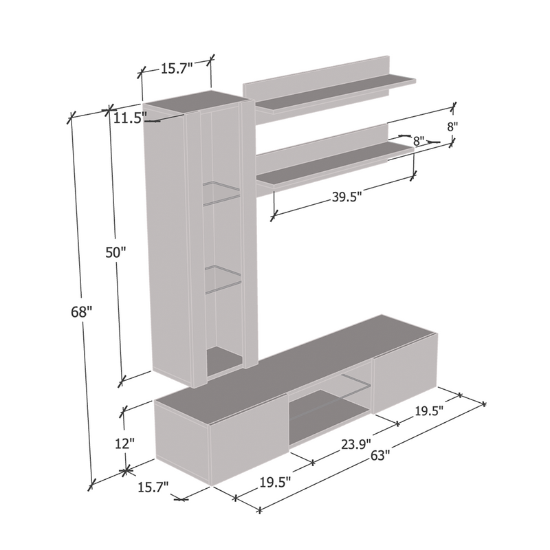 Fly H 33TV Floating Entertainment Center - Meble Furniture