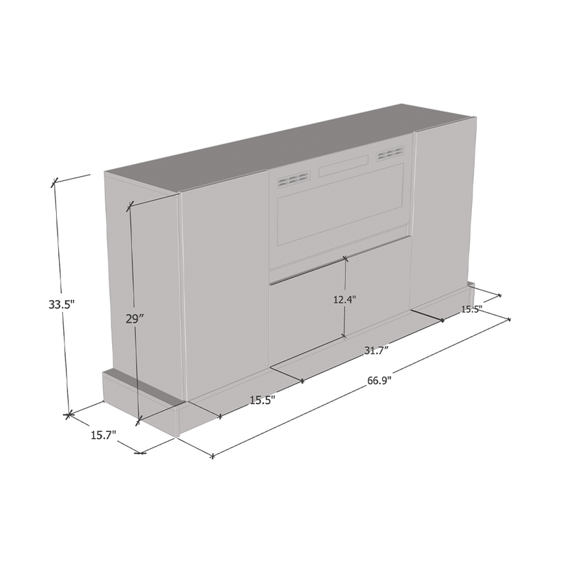 Mercado 01 WH-EF Fireplace Sideboard - Meble Furniture