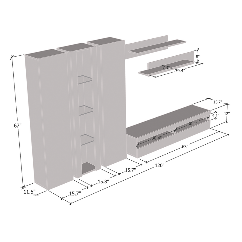 Fly C 35TV Floating Entertainment Center - Meble Furniture