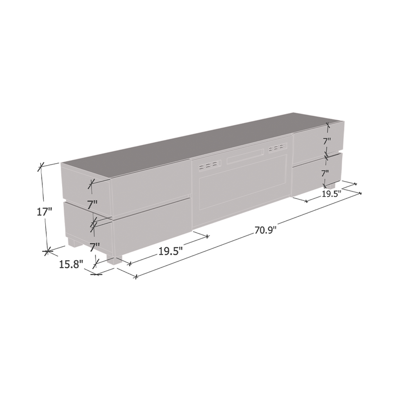 Bono 01 WH-EF Fireplace TV Stand - Meble Furniture