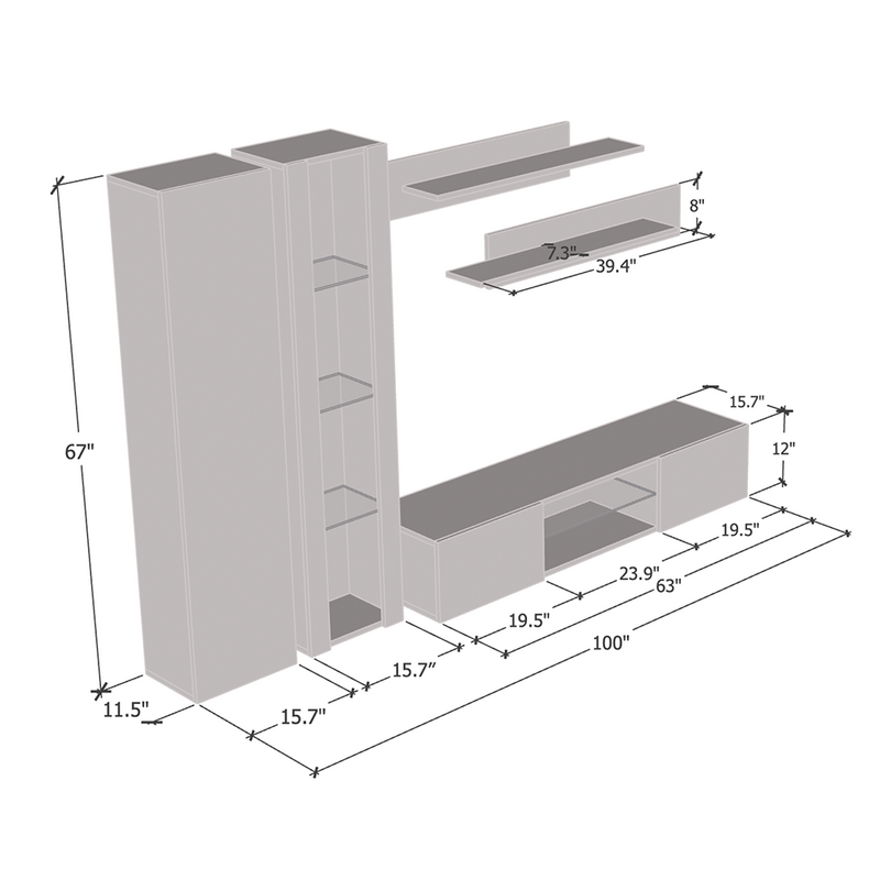 Fly A 33TV Floating Entertainment Center - Meble Furniture