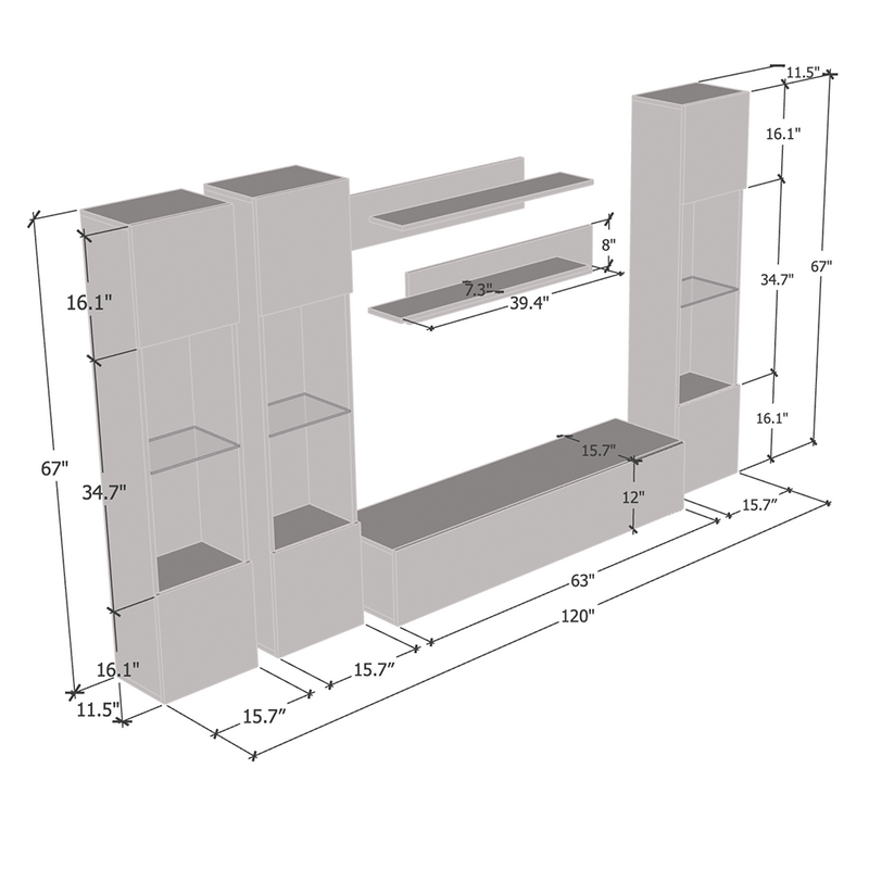 Fly C 30TV Floating Entertainment Center - Meble Furniture