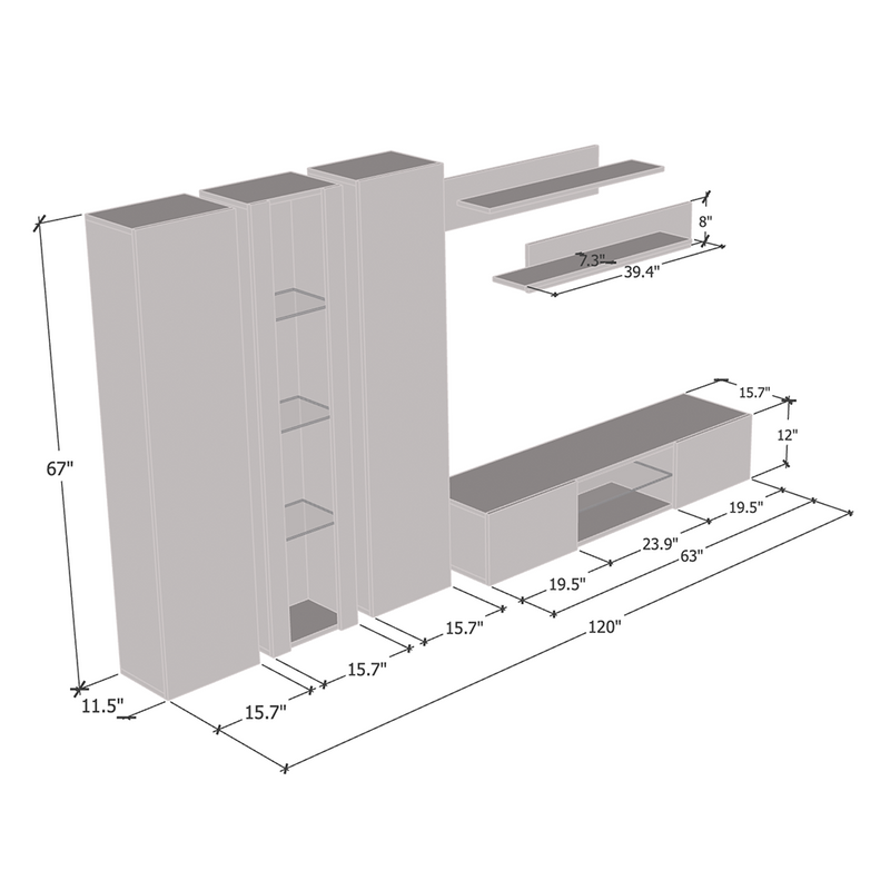 Fly C 33TV Floating Entertainment Center - Meble Furniture