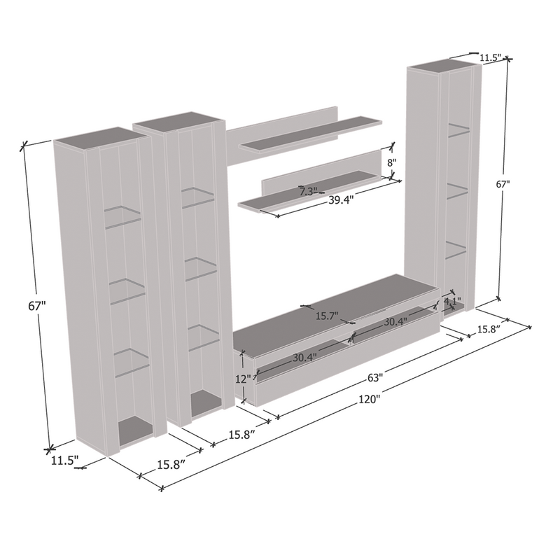 Fly C 35TV Floating Entertainment Center - Meble Furniture