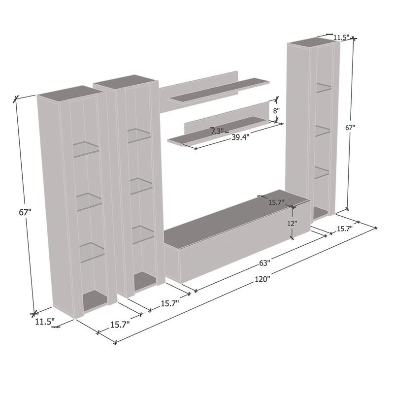 Fly C 30TV Floating Entertainment Center - Meble Furniture