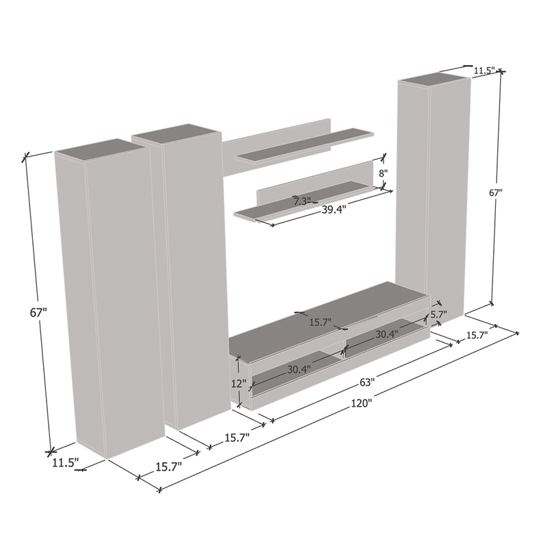 Fly C 34TV Floating Entertainment Center - Meble Furniture