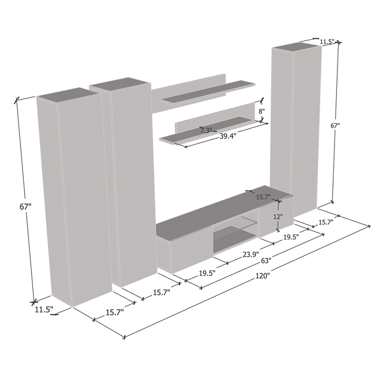 Fly C 33TV Floating Entertainment Center - Meble Furniture