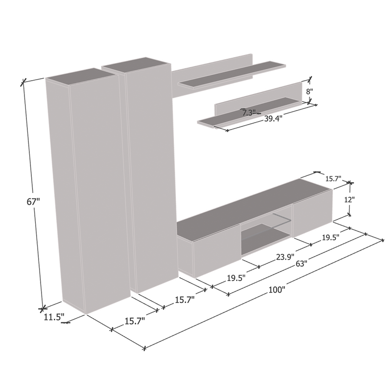 Fly A 33TV Floating Entertainment Center - Meble Furniture