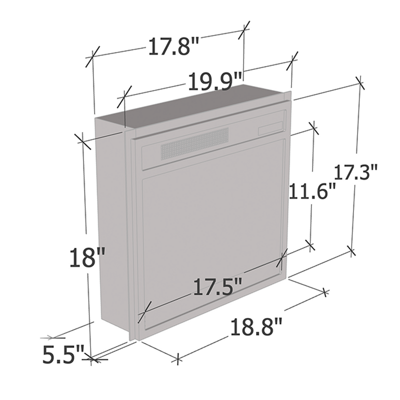 20" Electric Fireplace Heater - Meble Furniture
