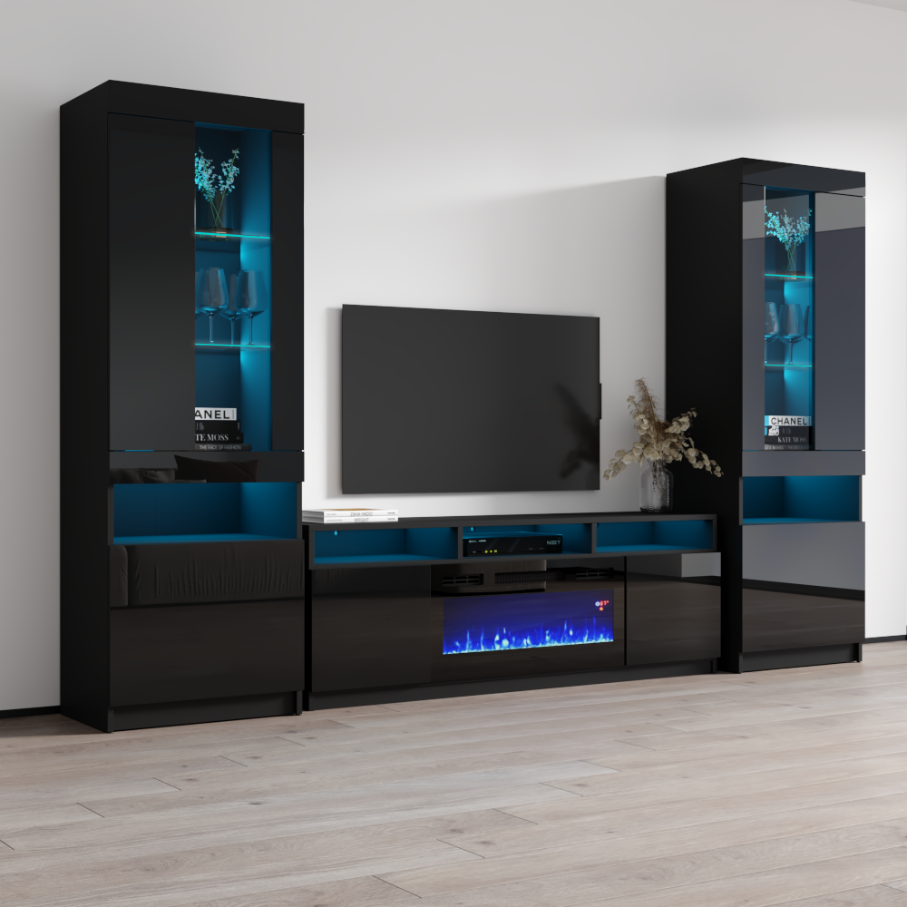Reno BL05 Fireplace Entertainment Center - Meble Furniture