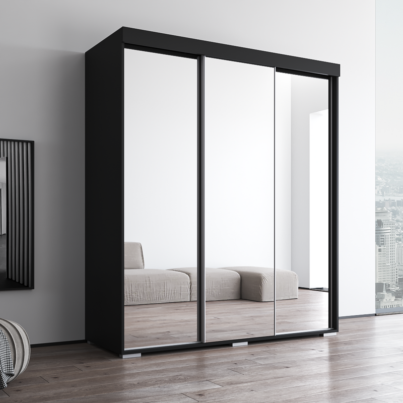 Aria 3D Wardrobe with All Mirror - Meble Furniture