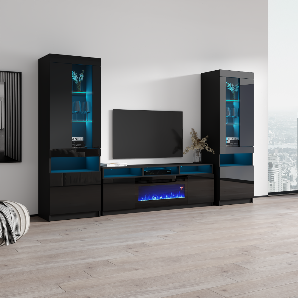 Reno BL05 Fireplace Entertainment Center - Meble Furniture