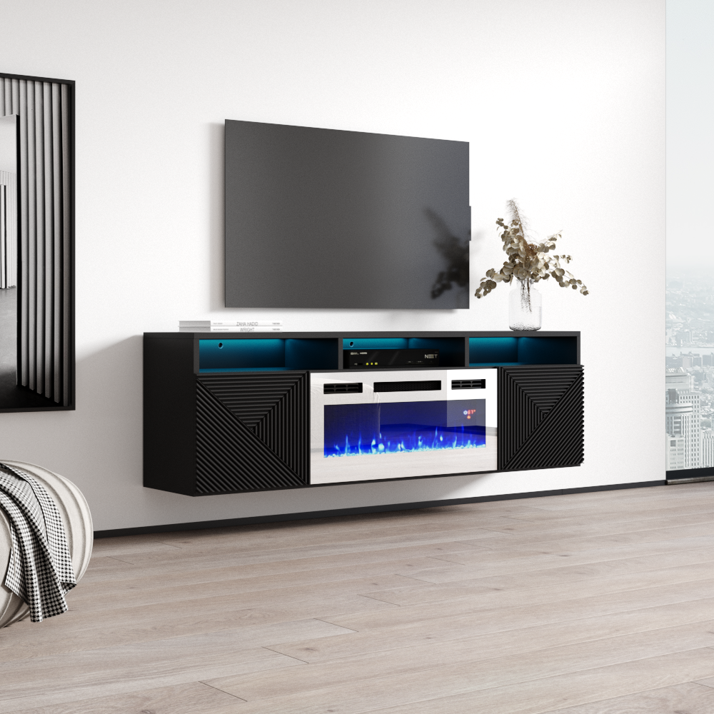 Giza WH-EF Floating Fireplace TV Stand - Meble Furniture