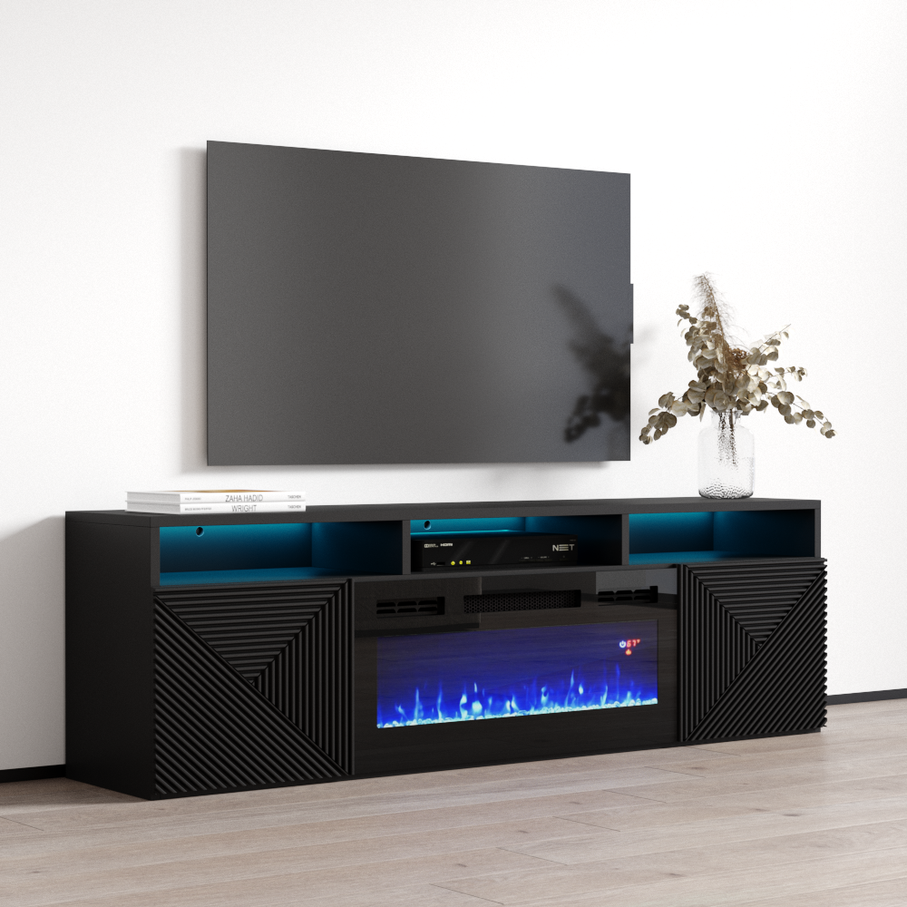 Giza BL-EF Floating Fireplace TV Stand - Meble Furniture
