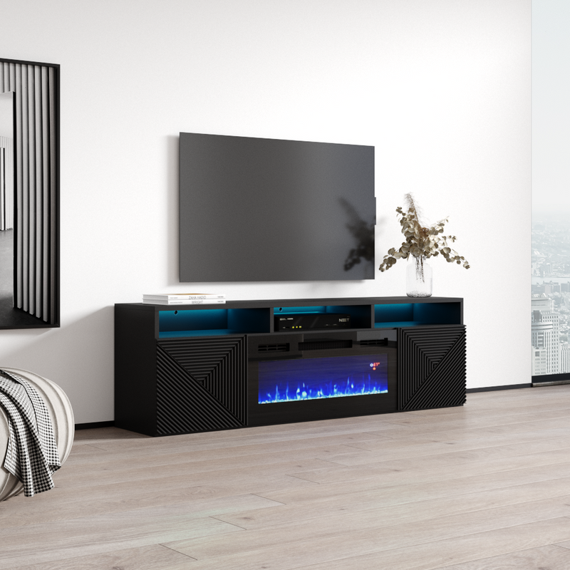 Giza BL-EF Floating Fireplace TV Stand - Meble Furniture