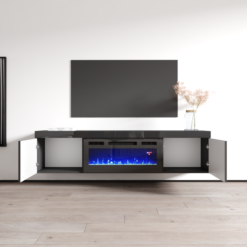 Knoxville BL-EF Floating Fireplace TV Stand - Meble Furniture