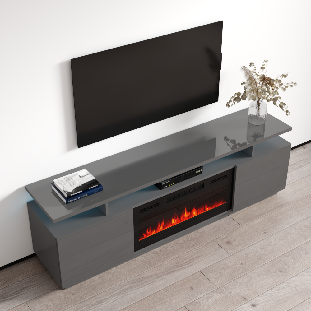 Meble Furniture Eva-KBL Fireplace TV Stand - Thumbnail 4