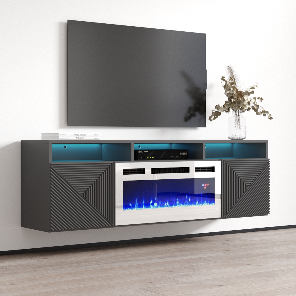 Giza WH-EF Floating Fireplace TV Stand - Meble Furniture