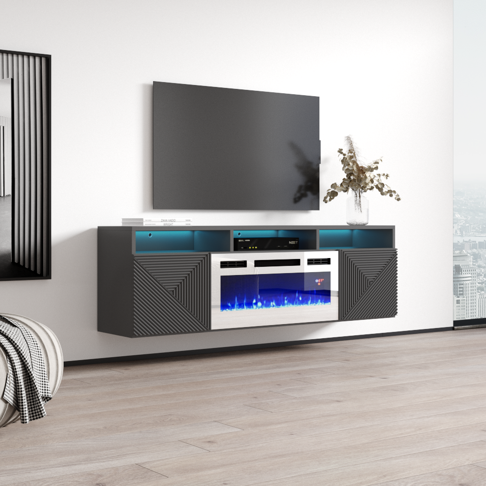 Giza WH-EF Floating Fireplace TV Stand - Meble Furniture