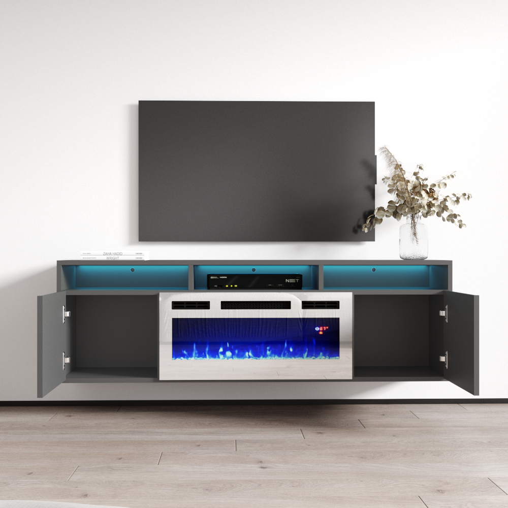 Giza WH-EF Floating Fireplace TV Stand - Meble Furniture
