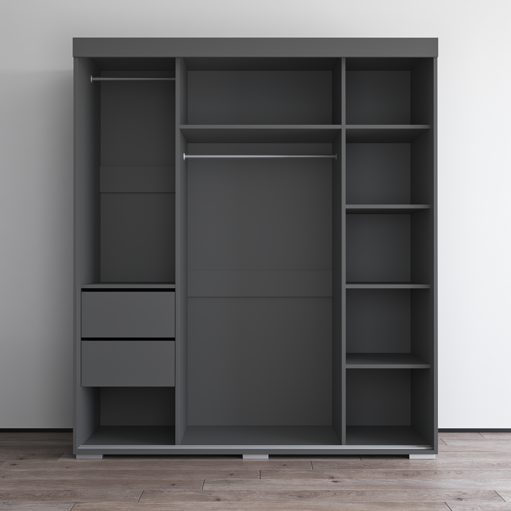 Aria 3D Wardrobe with All Mirror - Meble Furniture