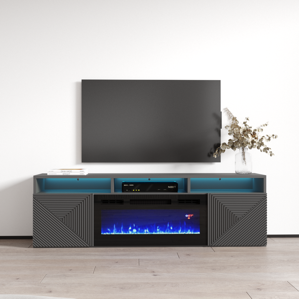 Giza BL-EF Floating Fireplace TV Stand - Meble Furniture
