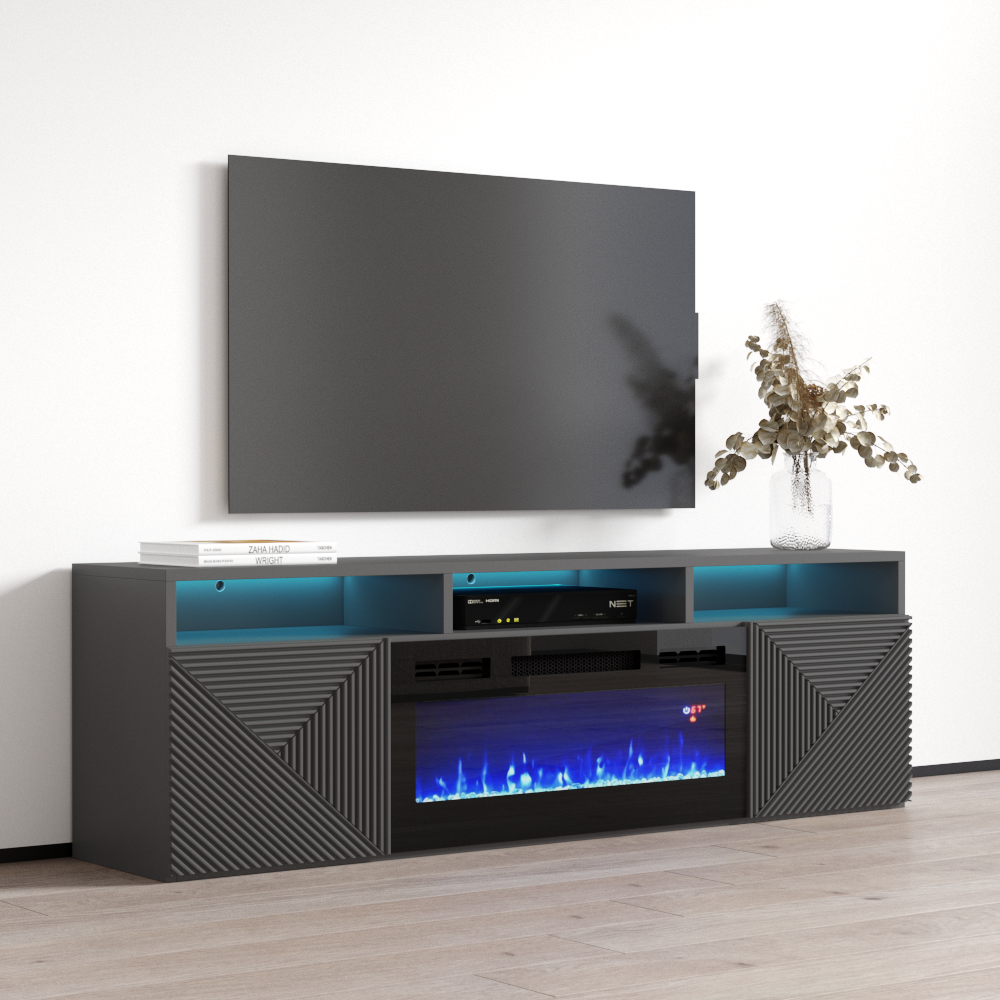 Giza BL-EF Floating Fireplace TV Stand - Meble Furniture