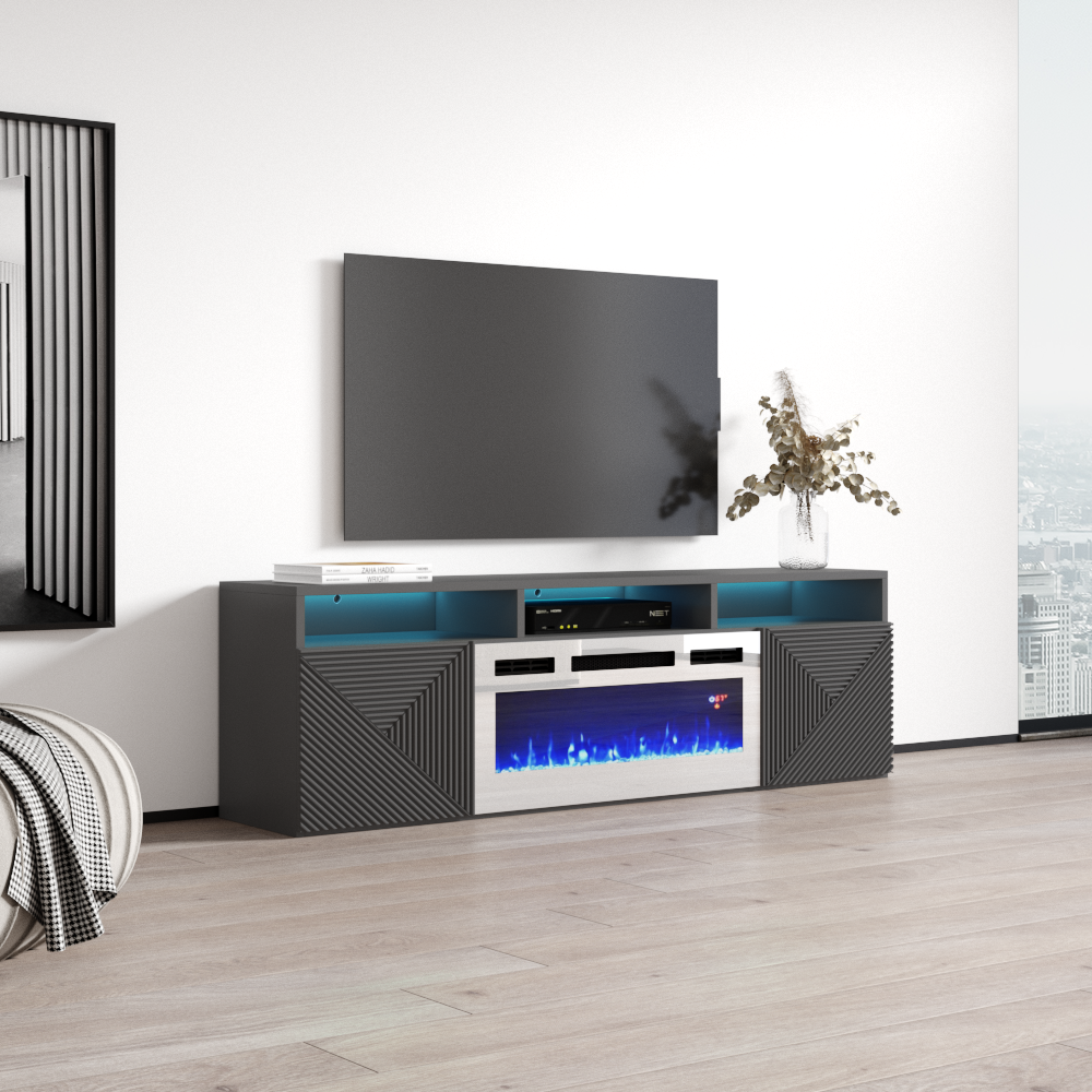 Giza WH-EF Floating Fireplace TV Stand - Meble Furniture