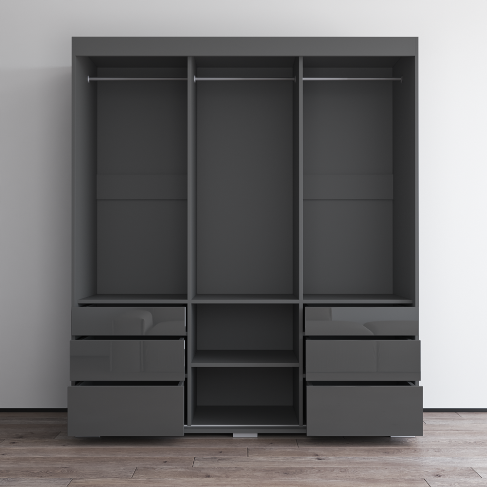 Monaco 3D Wardrobe with Mirror - Meble Furniture