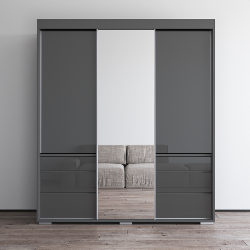 Monaco 3D Wardrobe with Mirror - Meble Furniture