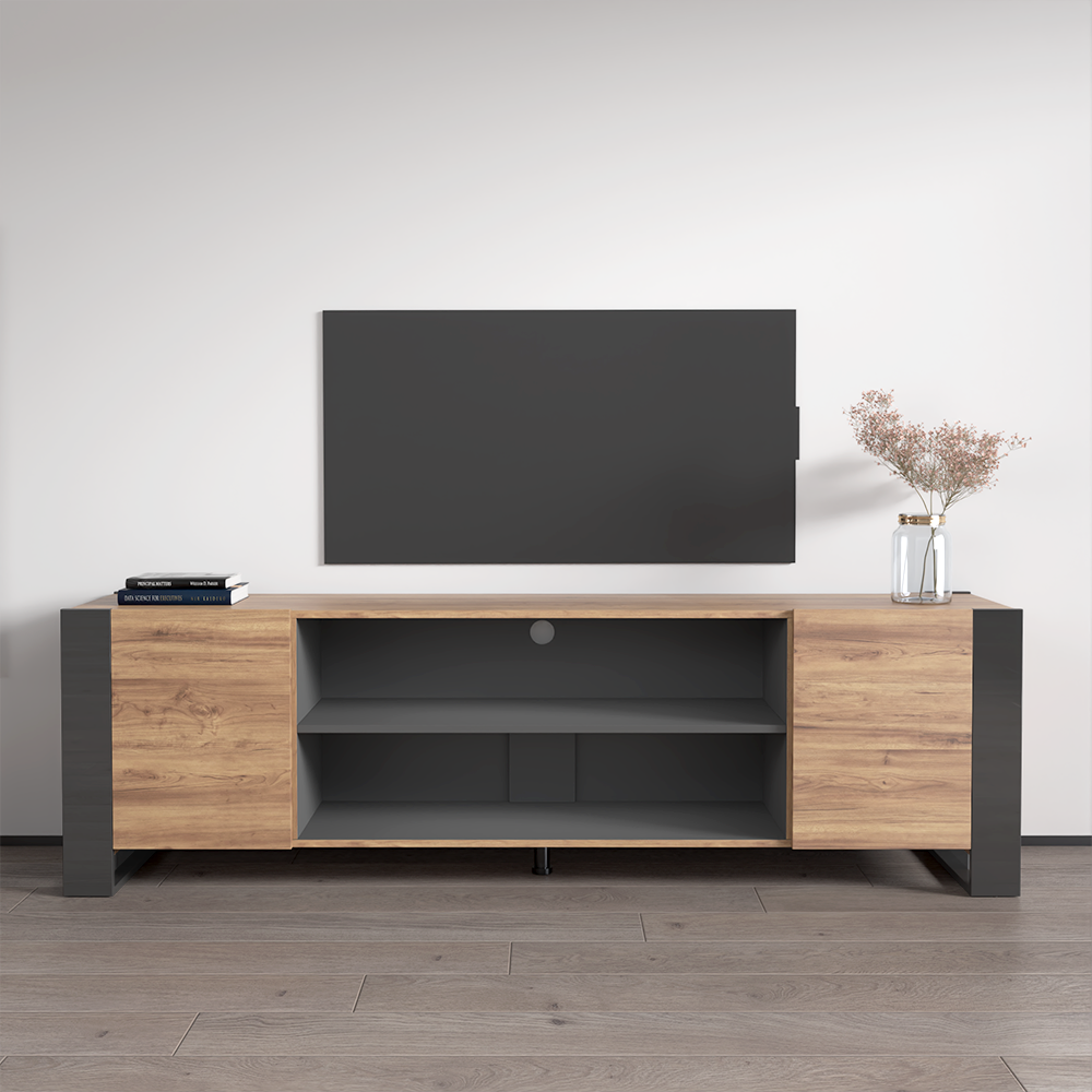 Woody EF 77 TV Stand Oak Gray