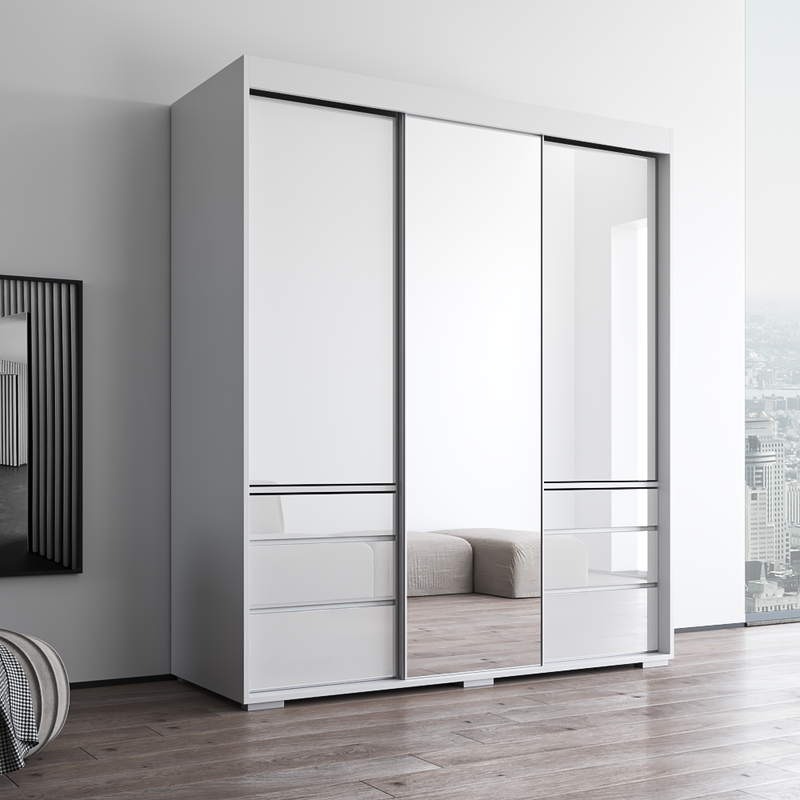 Monaco 3D Wardrobe with Mirror - Meble Furniture