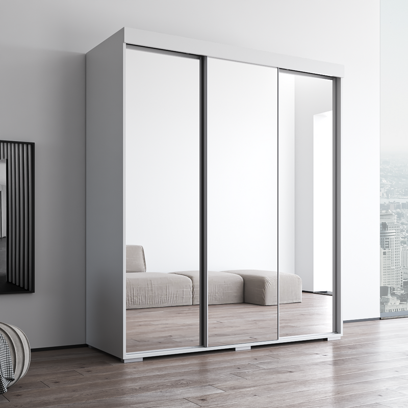Aria 3D Wardrobe with All Mirror - Meble Furniture