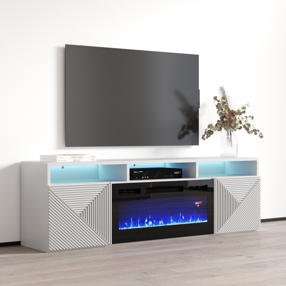 Giza BL-EF Floating Fireplace TV Stand - Meble Furniture