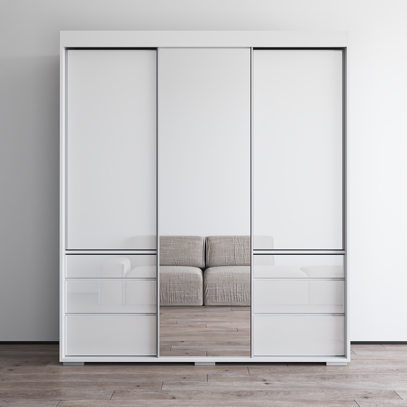 Monaco 3D Wardrobe with Mirror - Meble Furniture