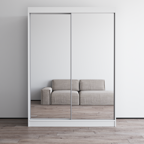 2 door white mirrored wardrobe sales