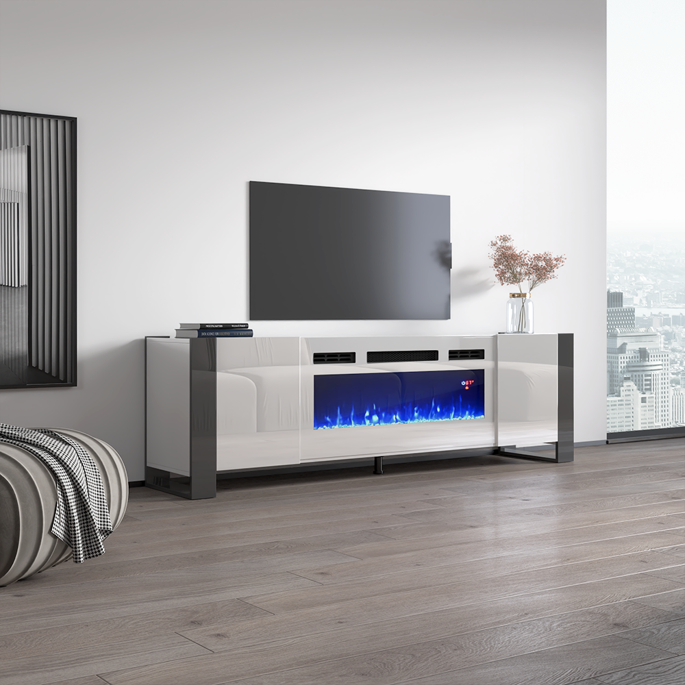 Wayfair white tv stand with fireplace deals