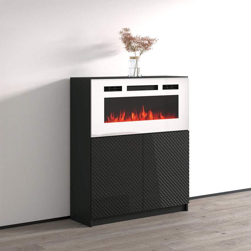 Carla 01 WH-EF Fireplace Sideboard - Meble Furniture