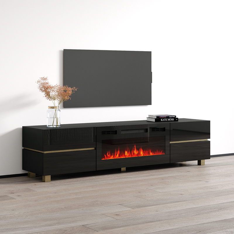 Bono 01 BL-EF Fireplace TV Stand - Meble Furniture