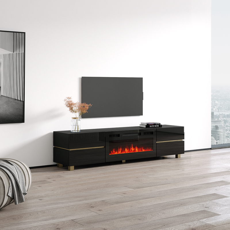 Bono 01 BL-EF Fireplace TV Stand - Meble Furniture