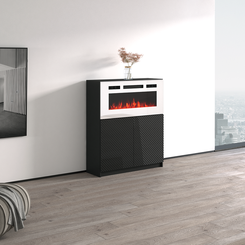 Carla 01 WH-EF Fireplace Sideboard - Meble Furniture