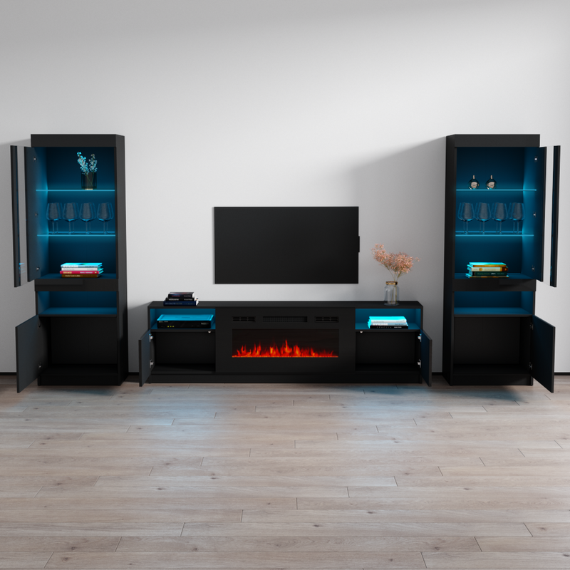 York 02 Fireplace Entertainment Center - Meble Furniture