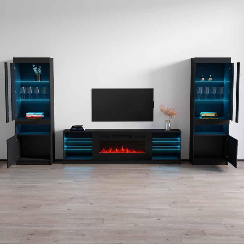 Boston 01 Fireplace Entertainment Center - Meble Furniture