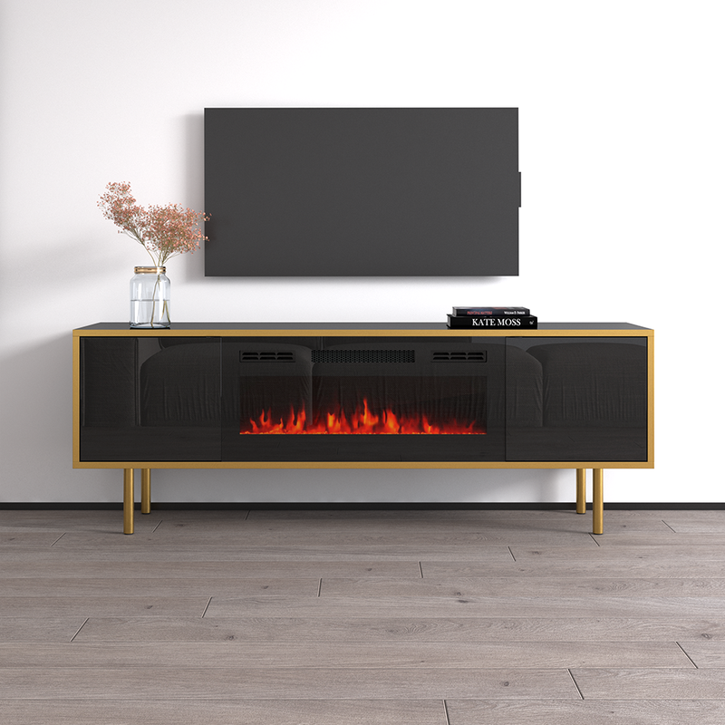 Goldie BL-EF Floating Fireplace TV Stand - Meble Furniture