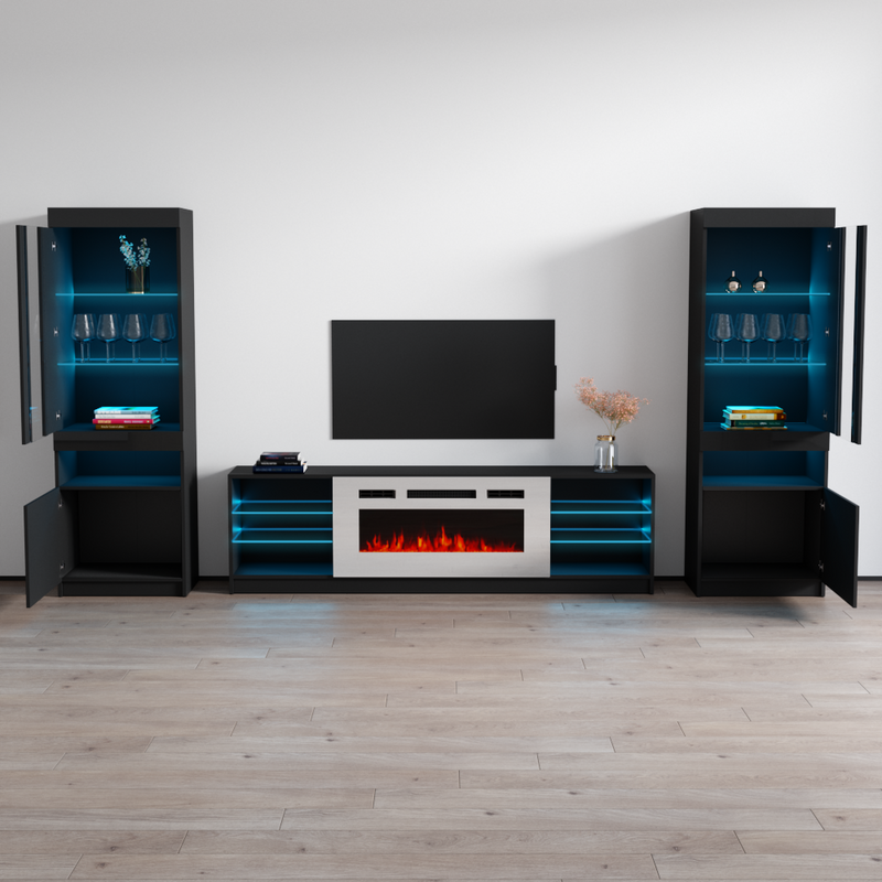 Boston WH01 Fireplace Entertainment Center - Meble Furniture