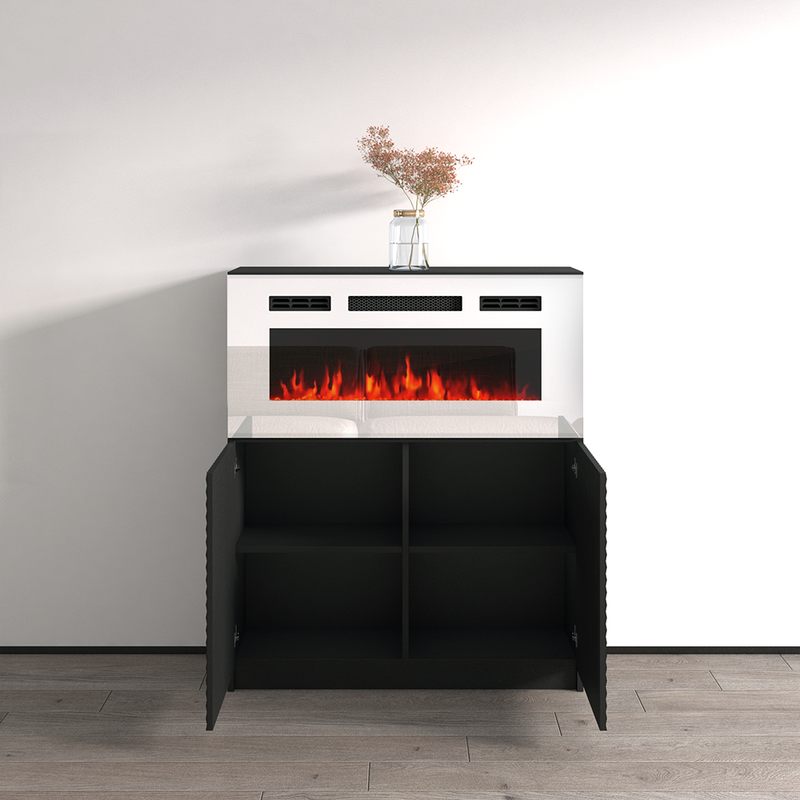 Carla 01 WH-EF Fireplace Sideboard - Meble Furniture