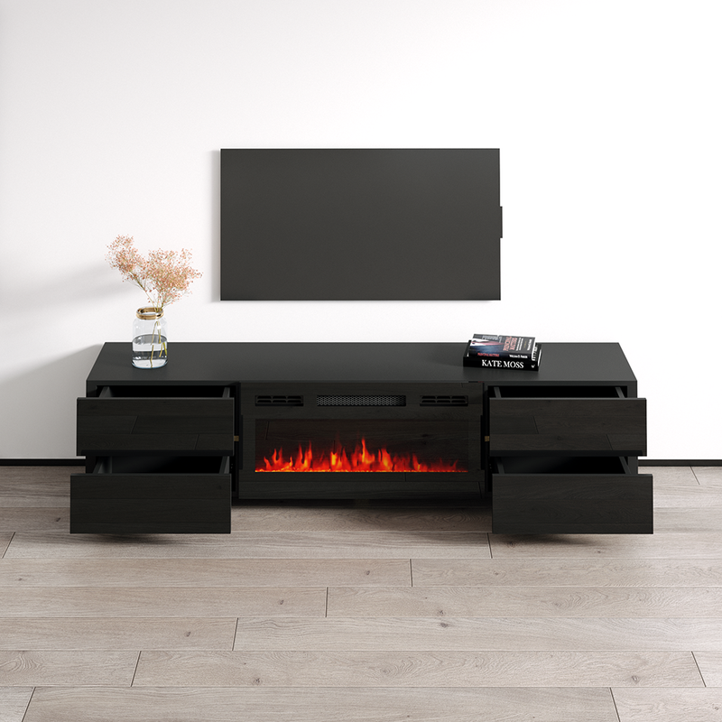 Bono 01 BL-EF Fireplace TV Stand - Meble Furniture
