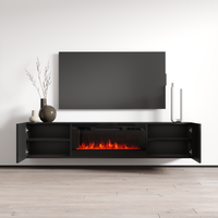 Cali BL-EF Floating Fireplace TV Stand - Meble Furniture