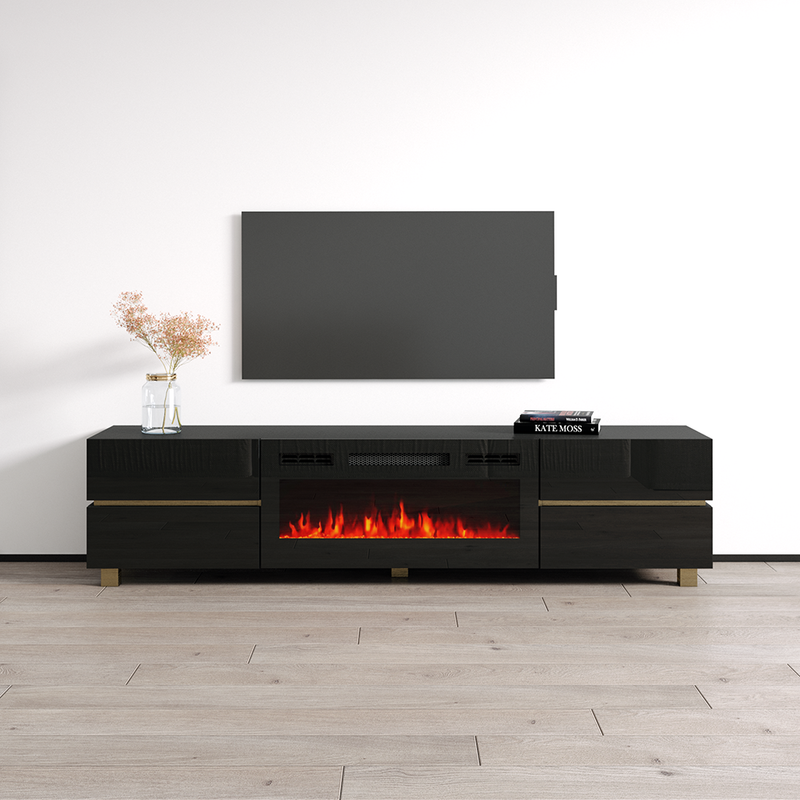 Bono 01 BL-EF Fireplace TV Stand - Meble Furniture