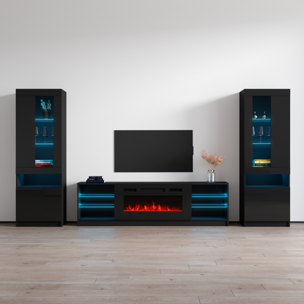 Boston electric deals fireplace tv stand